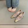 Fashion Fashion Square Toe Sequin Shoes Women 2025 New Summer Shallow Women Sandals Elegance Chunky Heels Banquet Women Shoes Q69