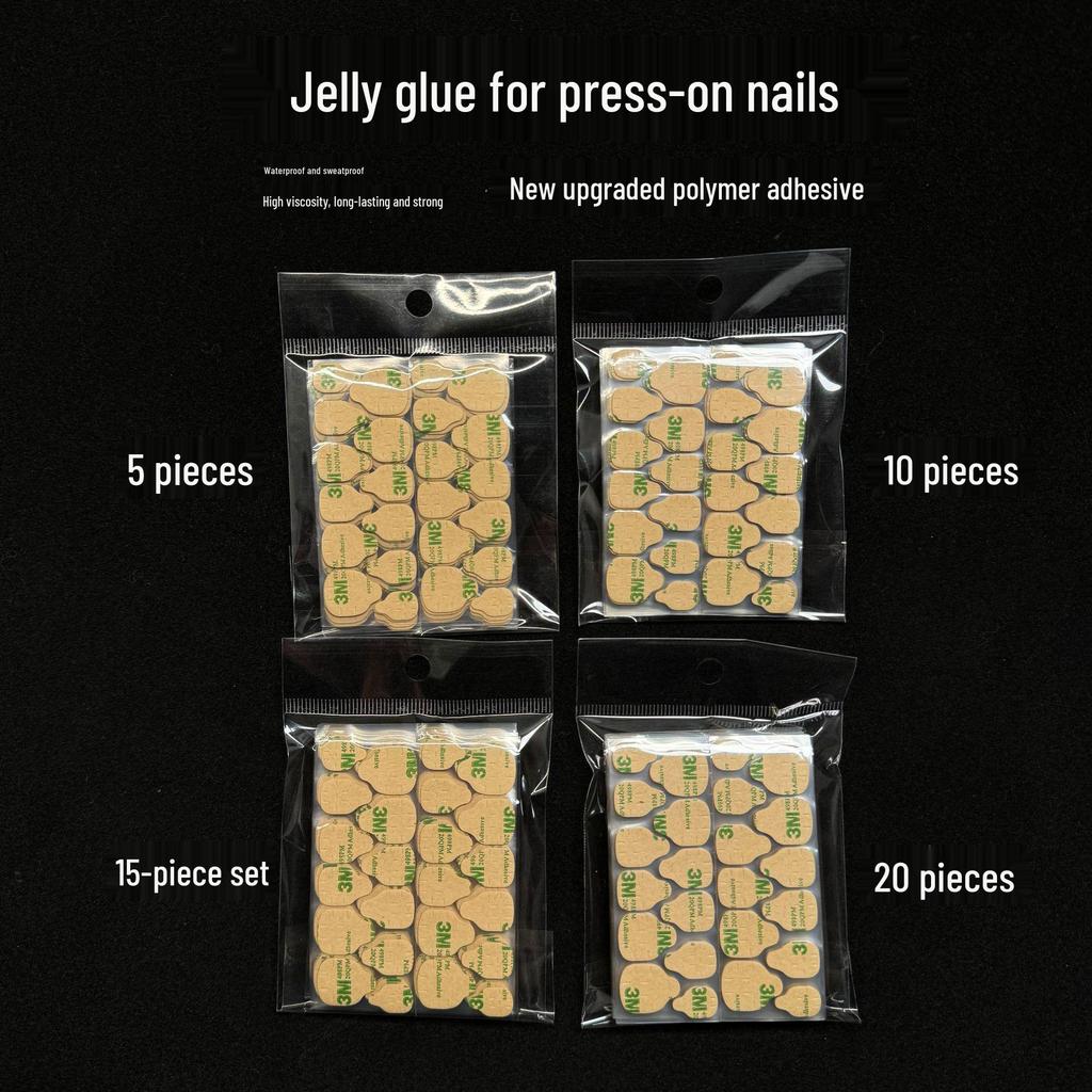 Upgraded Waterproof Wearable Nail Jelly Glue Patches - Ultra-Thin, Super Sticky, Double-Sided, Long-Lasting Firm Adhesive