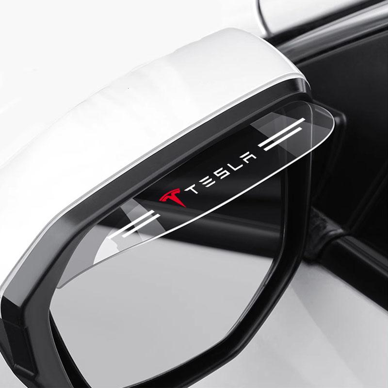 2Pcs Car Rear View Mirror Sticker Rain Shield Shade Cover Styling For Tesla Model 3 Model S Model X Y Roadster Performance