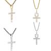 Modern Hip Hop Crucifix Pendant Necklace Silver Neckwear Elegant Lady Women's Neckchain For Daily Wear Party