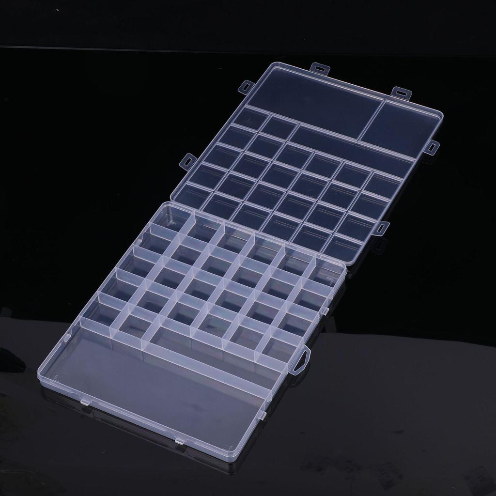 Transparent Bead Storage Box with 28 Fixed Compartments for Nail Art - High Clarity PP Material