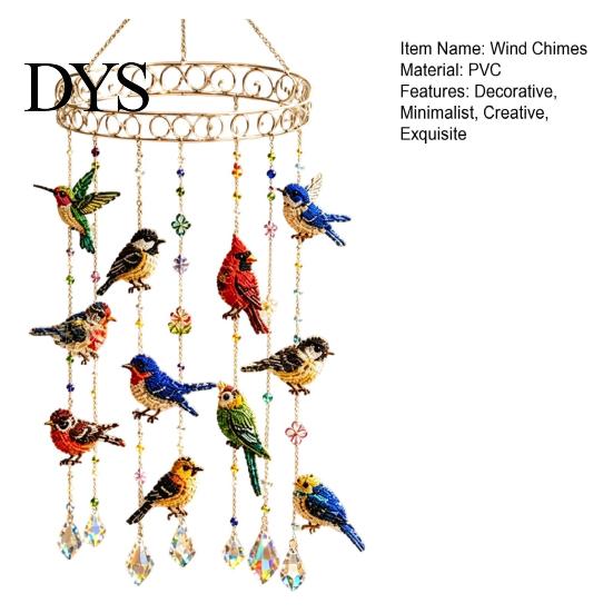 Artistic Porch Hanging Decorations Graceful Bird Wind Chime, Stained Outdoor Sun Catcher Windchime, Colorful Yard Spiritual Peace Meditation