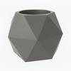 Hanging Flowerpot with a Gray Geometric Plant Cover