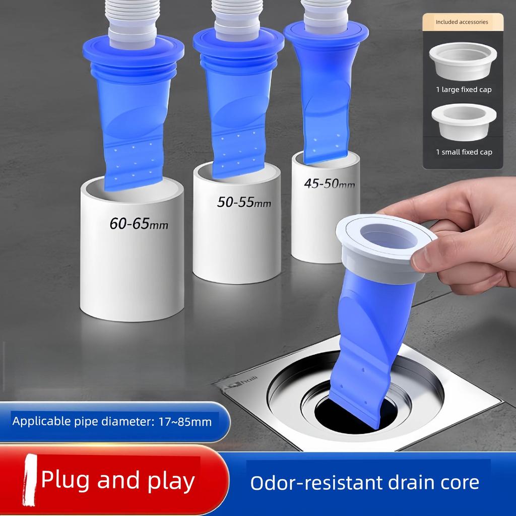 German Anti-Odor Drain Trap for Bathroom Sewer Pipes, Insect-Proof Silicone Toilet Seal Ring, Universal Drain Core Insert