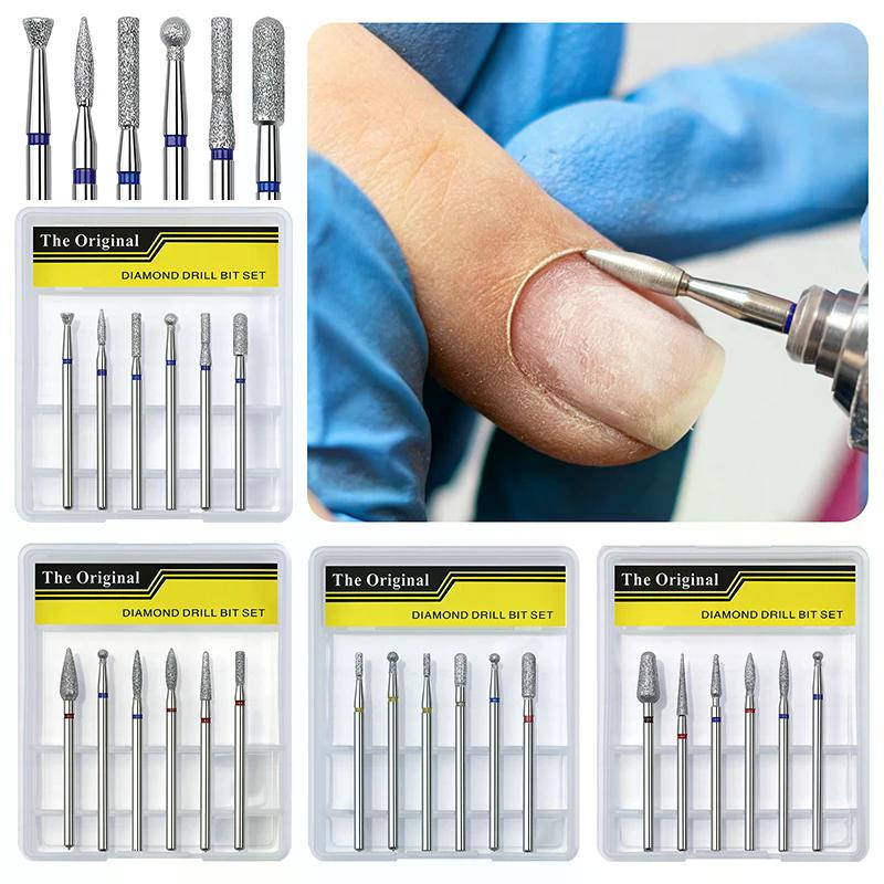 6Pcs Nail Cone Tip Drill Bits Electric Cuticle Clean Rotary For Manicure Pedicure Grinding Head Sander Tool