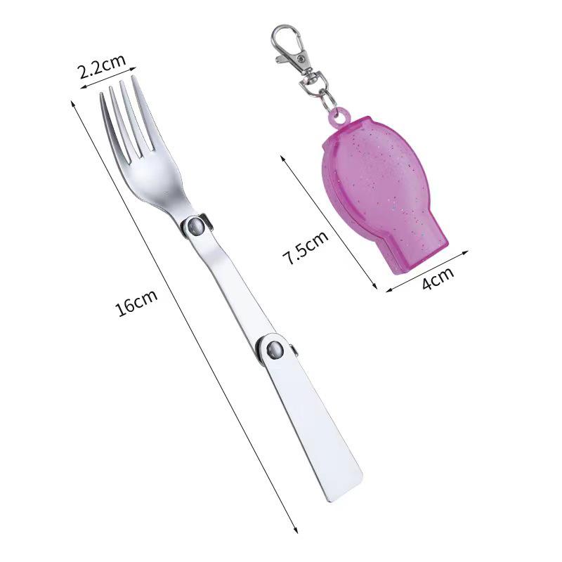 304 Stainless Steel 3-Fold Portable Spoon-Fork for Outdoor Use