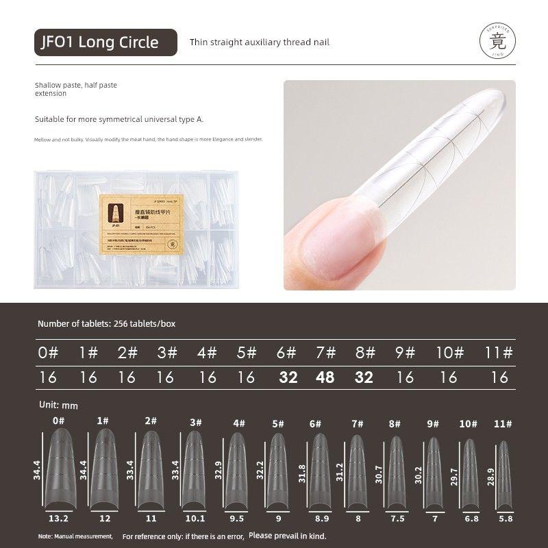 

Unexpectedly Jing Nail Tip Nail Stickers for Nail Beauty Shop Extended Short Semi-Nail Sticky Full Nail Stickers Wear Nail Tip Printing JF01 Long Ellipse [256 Pieces]]