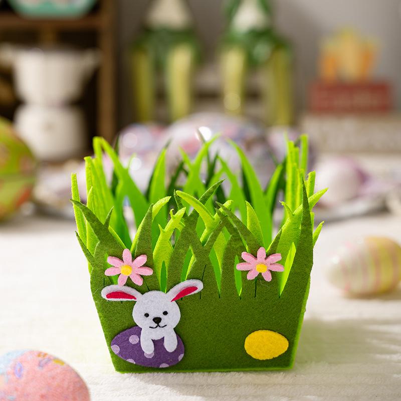 Easter Egg Basket Colorful Kids Easter Basket Felt Gift Bag 3d Easter Tote Bag For Kids Party