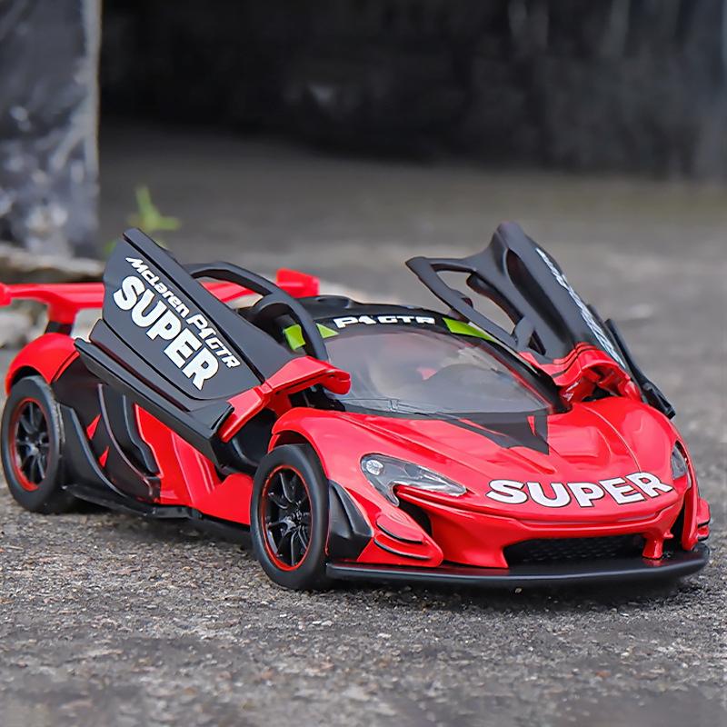1/31 Mclaren P1 GTR Alloy Car Model Light & Sound Effect Diecast Car Toys for Boys Birthday Gift Toys Car Collection