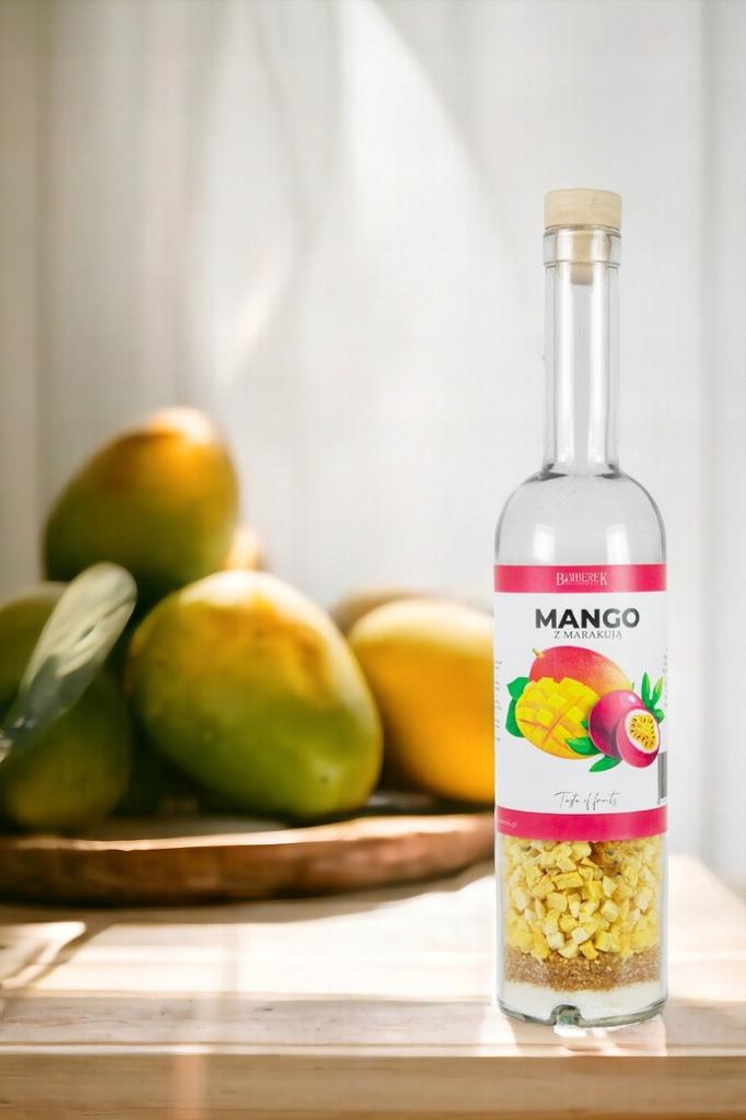 500ml bottle with fruit OWN MANGO AND PASSION FRUIT LIQUEUR - DIY