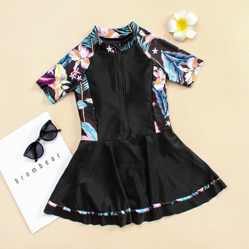 

New 2024 Girls One-Piece Swimsuit - Cute Print Swimwear Size 130