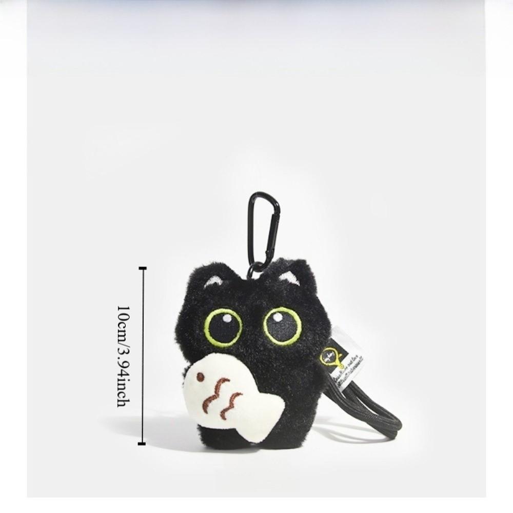 Cute Fish Black Cat Plush Doll Keychain Bib Strawberry Doll Bag Pendant Wings Car Key Ring Gifts