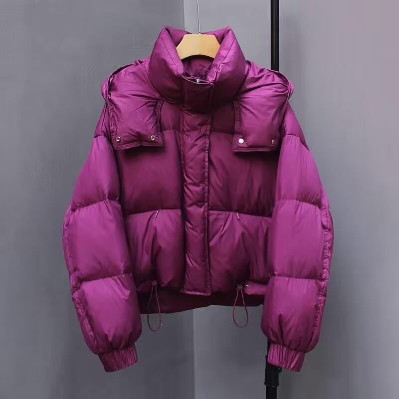Short down jacket women's winter new fashion puffs small design bread jacket white duck down jacket