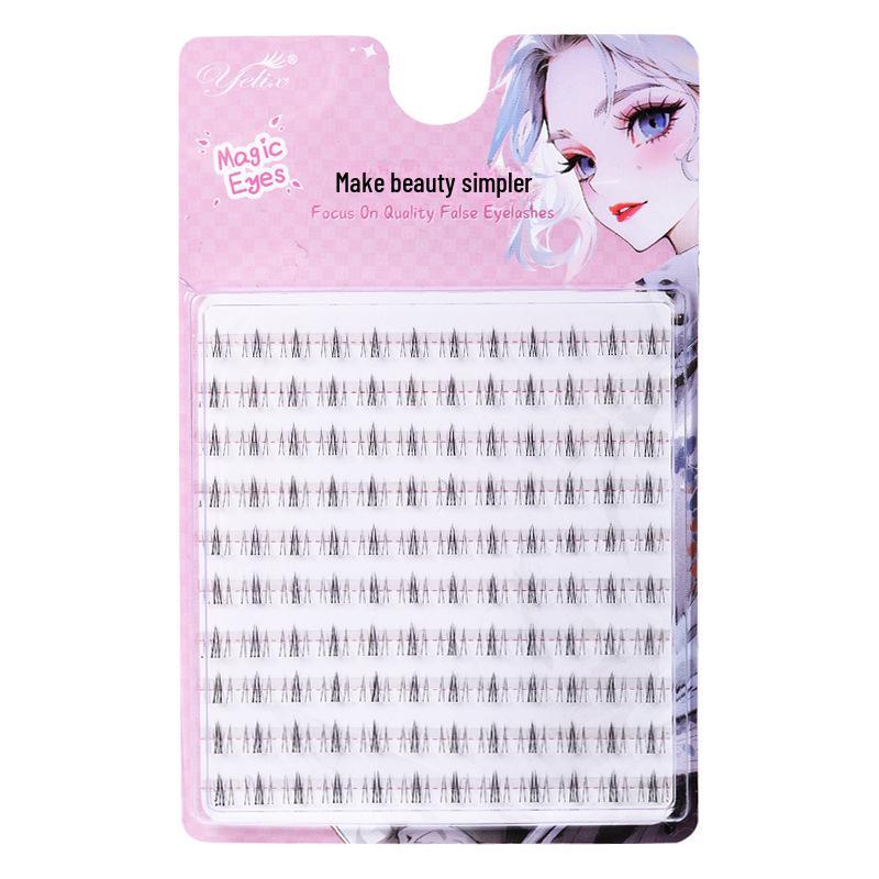 Yelix Thick Cat-Eye False Eyelashes: Natural, Segmented, Glue-Free Lower Lashes