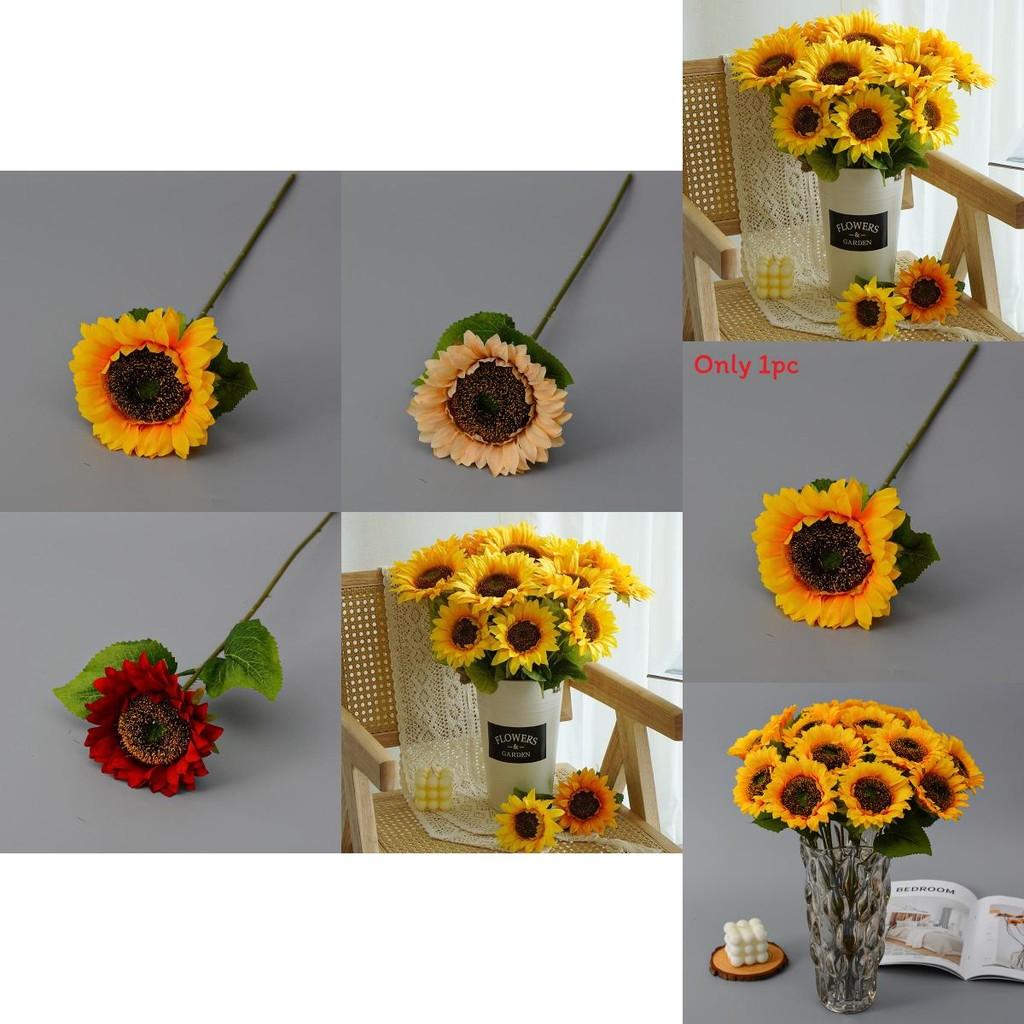 Sunflower Silk Flower Decor For Home Wedding Photography Outdoor Styling