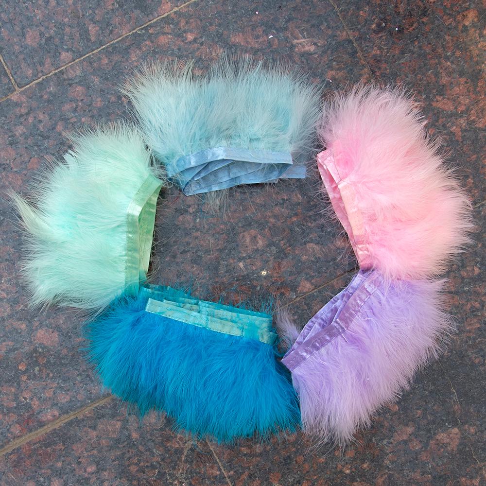 1Meters Furry Turkey Feathers Trim Ribbon White Natural Plumes For Traditional Holiday Dress Sewing Plumas Accessories