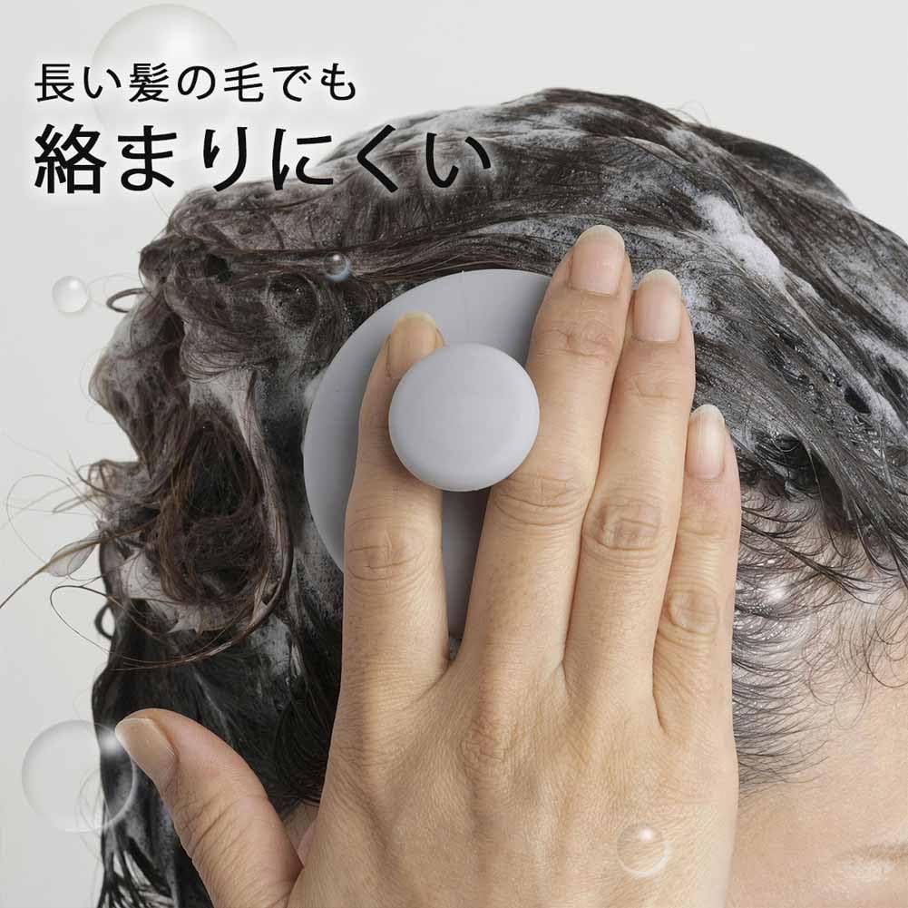 Shimomura Kihan Silicone Shampoo Brush in for Men and Hair Pore Easy to Light 44251 [Made Japan] Women, Washing, Scalp, Massage, Clean, Gray,
