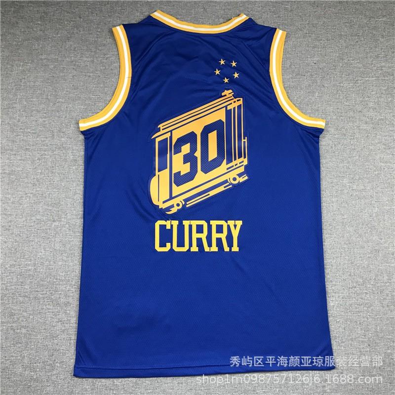 Custom Embroidered Basketball Jersey Warriors 30 Curry 11 Thompson 22 Wiggins Unisex Sportswear Court Practice Training