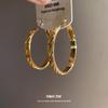 Silver Needle Round Folded Twill Circle Earrings European and American Personality Fashion Temperament Earrings Light Luxury High-end Earrings Women