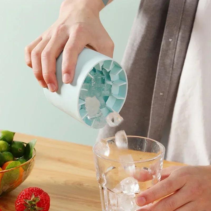 Silicone Ice Cube Mold Round Ice Bucket Summer Homemade DIY Refrigerator Freeze Maker Creative Ice Cube Mold Barware Tools