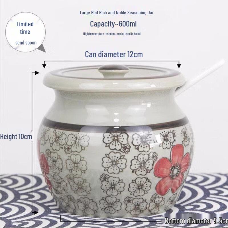 Qiwei Japanese Style Underglaze Ceramic Condiment Jar