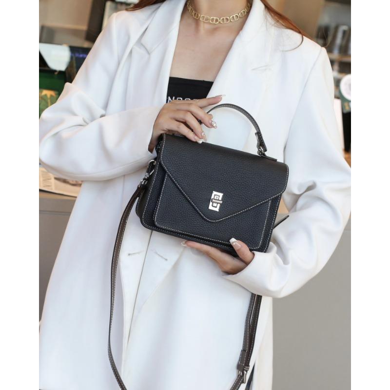 Genuine Leather Women's Bag Handbag for Women's Commuting Bag Summer New Postman Bag French Crossbody Bag Small Square Bag
