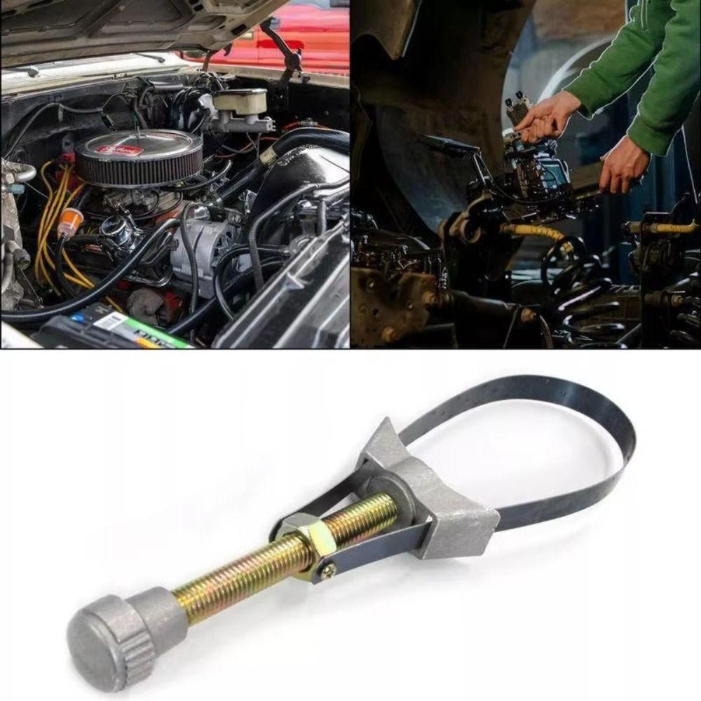 Heavy Car Oil Filter Wrench Adjustable Strap Anti-slip Oil Filter Removal Wrench Effortless High Torque Oil Filter Removal Tool