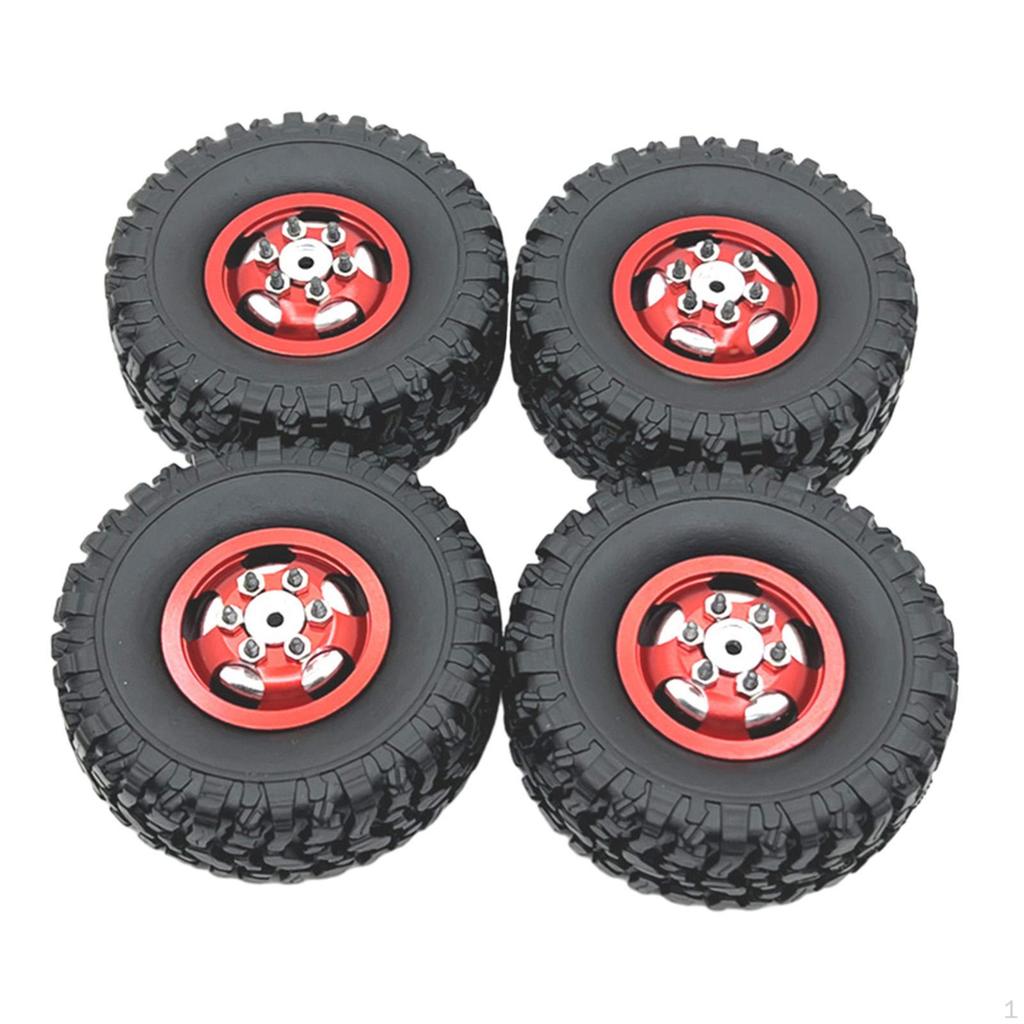 4 Pack of RC Tires and Wheels for 1/12 MN82 MN78 1/16 Car Spare Components