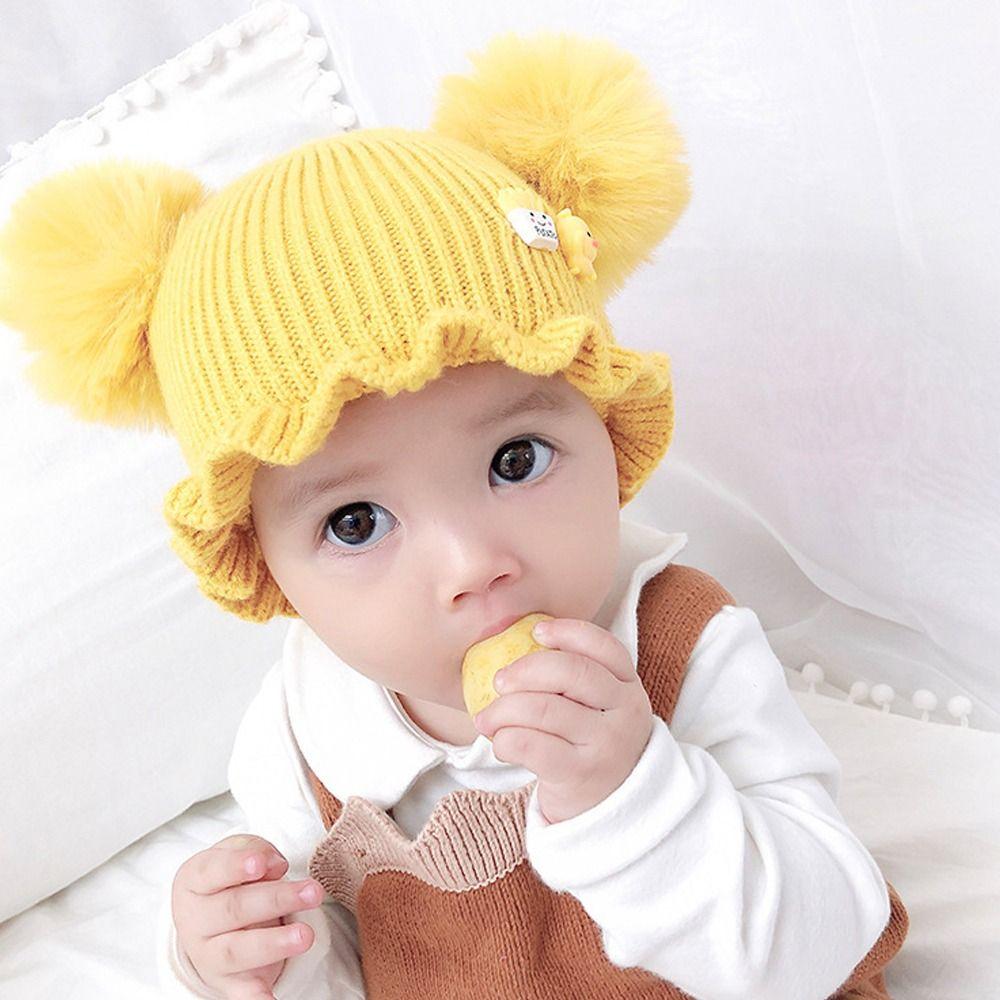 Knitted Beanie Cap Cute Pullover Hat Fashion Warm Hat  for Baby