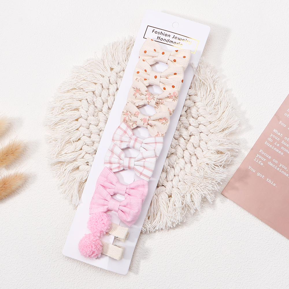 10pcs/lot Handmade Printing Hair Bows Hairclip for Baby Girls Lovely Corduroy Safe Hairpins Barrettes Children Hair Accessories