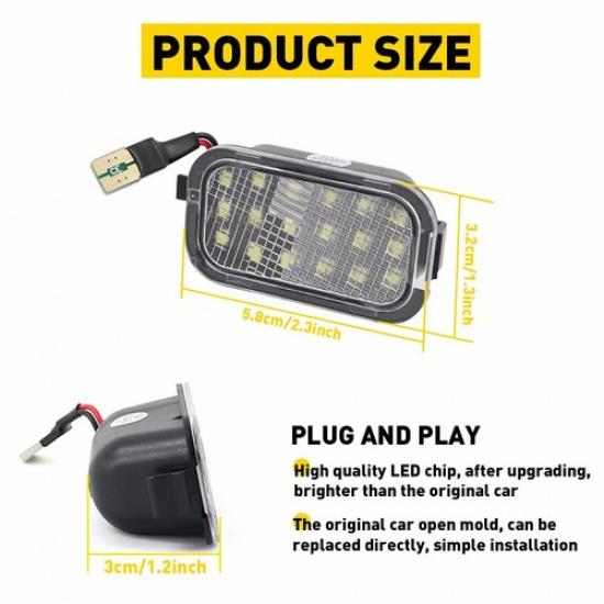 2PCS LED Side Mirror Puddle Light for Assembly Cadillac 2007-2014 Escalade USA