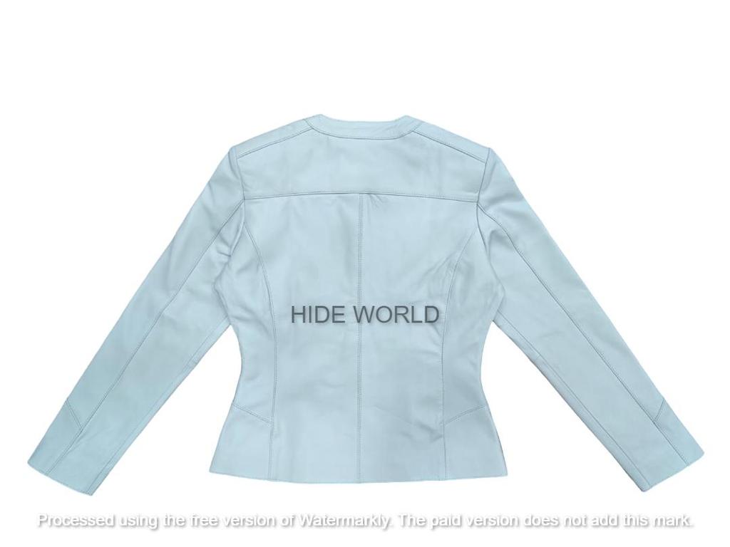 Biker Stylish Real Soft White Lambskin Leather Motorcycle Style Women's Jacket