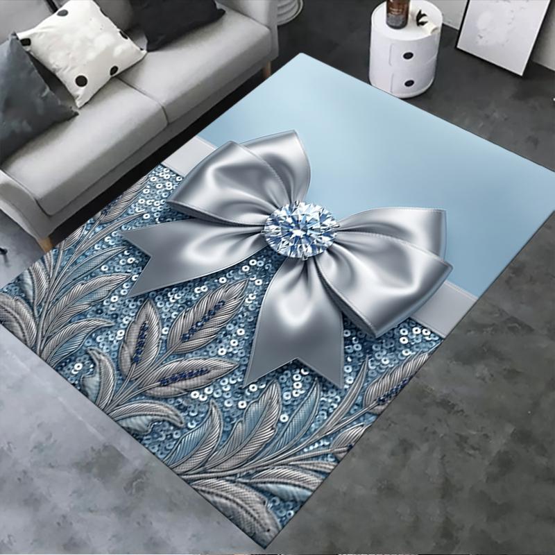 

2025 New Gorgeous bow and butterfly Carpet Rug for Living Room Bedroom Home Sofa Decoration,Kids play Non-slip Floor Mat 40x60cm( 15x23in )