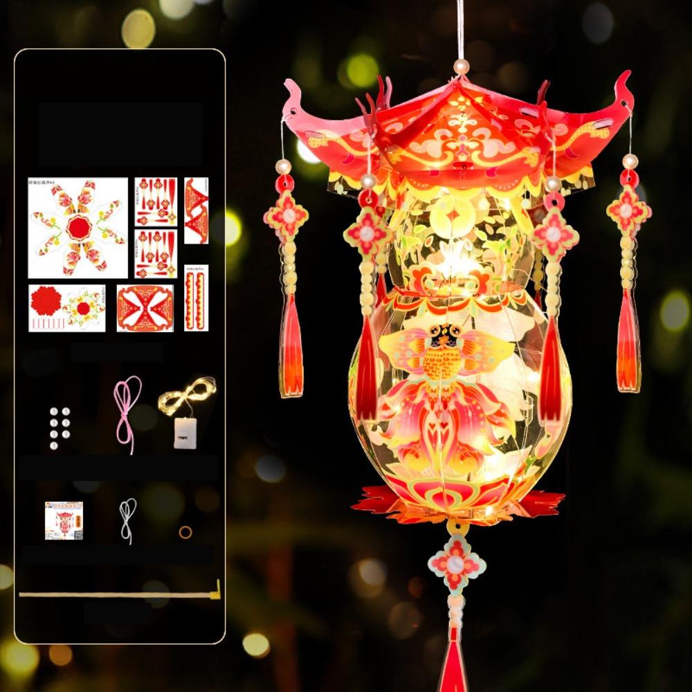 Good Luck Chinese Style Lantern Blessings DIY Lantern Material Kit Festival Decoration Style H