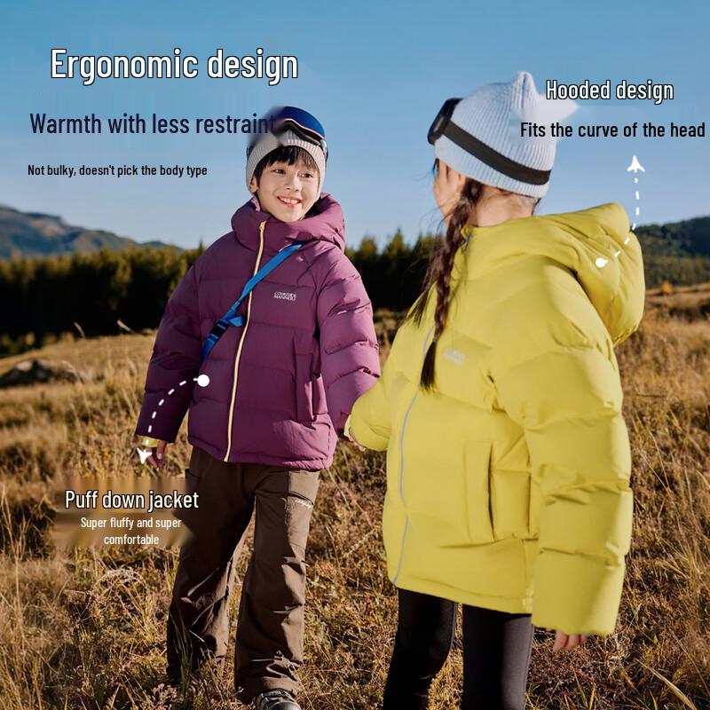 EBAER Kids' Hooded Short Puffer Down Jacket