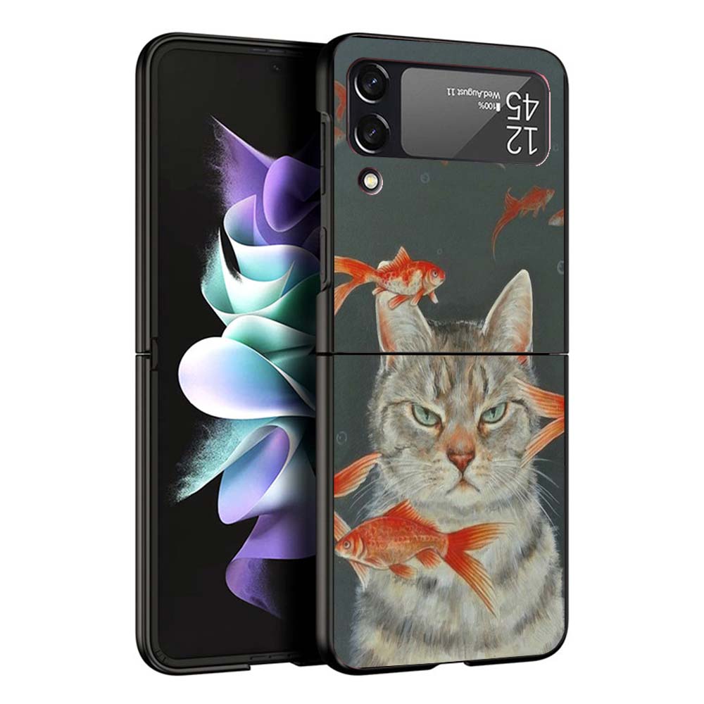 Cute Cartoon Lucky Cats Phone Case For Samsung Galaxy Z Flip7 Flip6 5G Flip5 Flip4 Flip3 ZFlip 7 6 3 4 5 Shockproof Back Cover G
