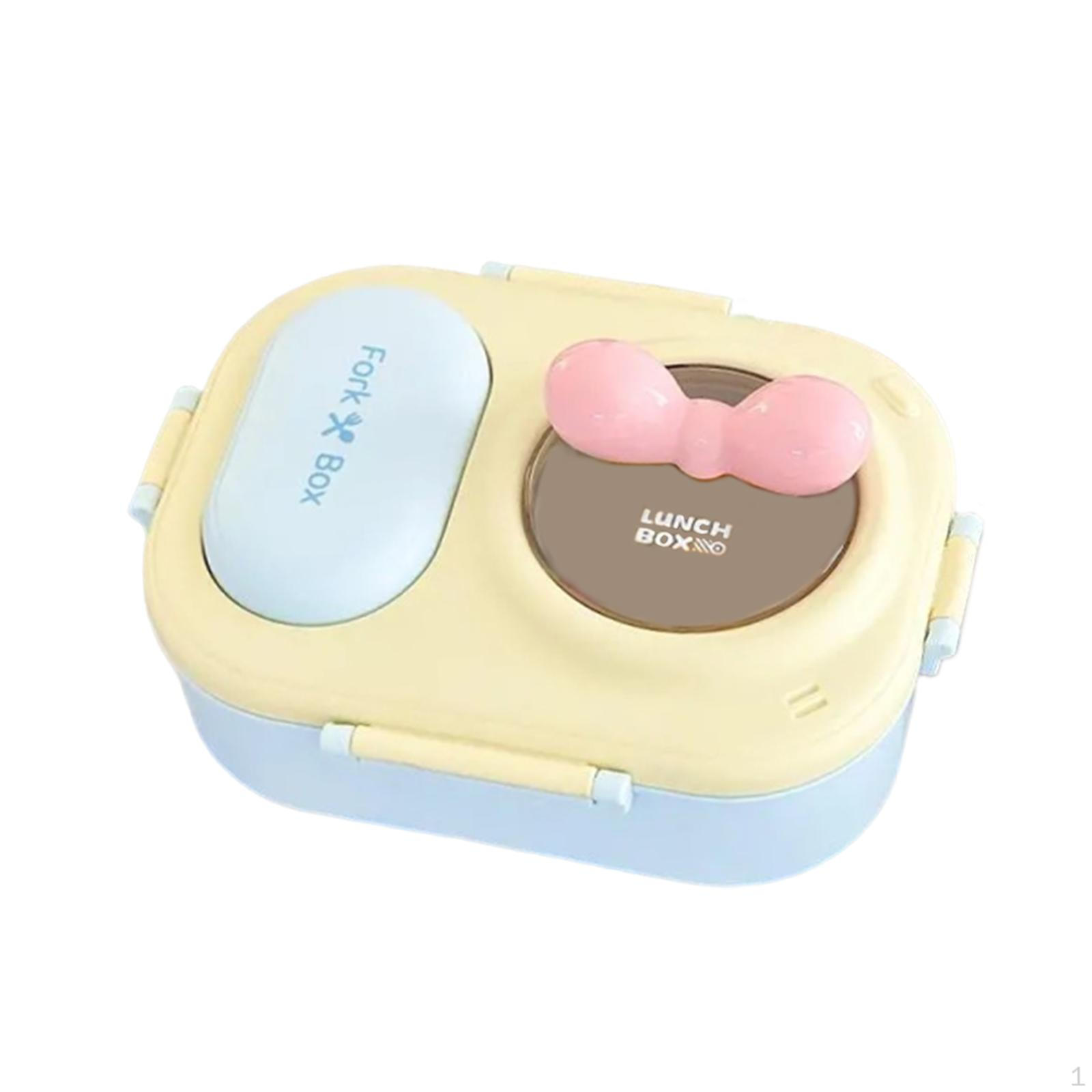 

Ланч-бокс с 3 отделениями Бенто Герметичный Многоразовый Портативный Милый для Детей Взрослых Ланчбокс yellow blue