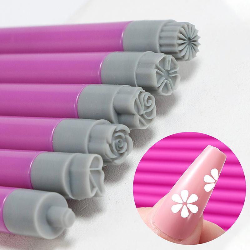 Professional Chic Nail Art Stamp Pen Set 9D Floral /Daisy/Star/Butterfly/Heart Nail Template Diy Drawing Pen Nail Painting Tool