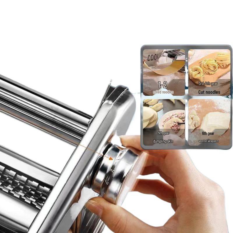 Compact Multifunctional Noodle & Dumpling Maker - Manual Dough Roller & Automatic Wonton Skin Machine
