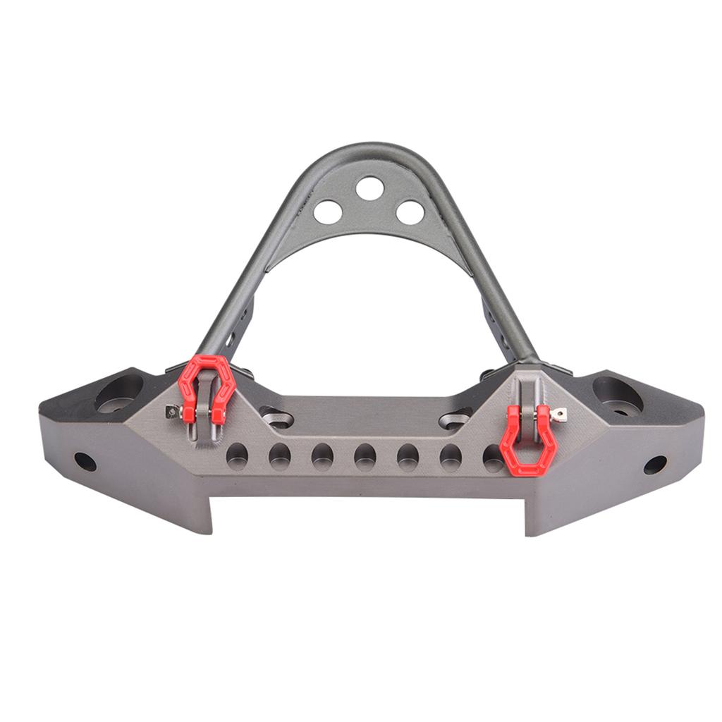 Metal Front Bumper With 2 LED Lights for    ‑4 1Celsius10 Scale RC Crawler Car (Black)