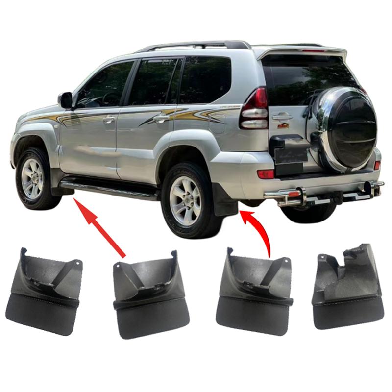 Wooeight 1Pc Front/Rear Black Mud Flap Splash Guards Fender Mudguard MudFlaps Kit For Toyota Land Cruiser Prado LC120 2003-2009