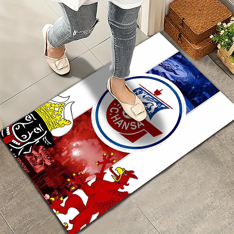 FC Hansa Rostock Teppich Teppich für Wohnzimmer Schlafzimmer Zuhause Sofa Dekoration Kinder Spielen Rutschfeste Bodenmatte