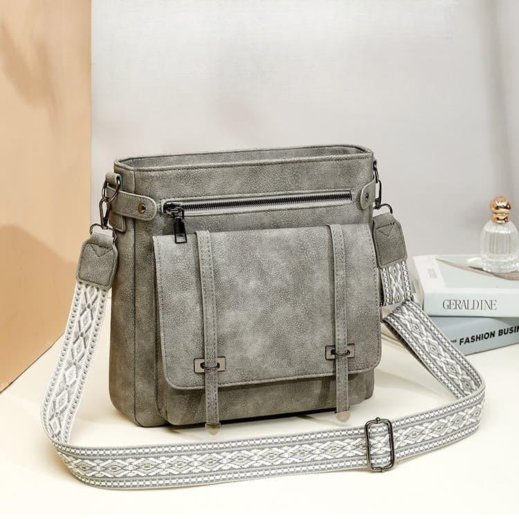 Vintage vintage vertical messenger bag, single-shoulder women s bag серый