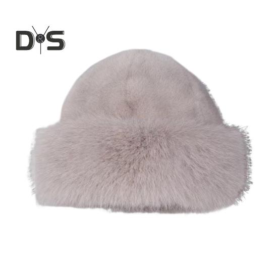 

Женская зимняя шапка из толстого пушистого искусственного меха, сохраняющая тепло, ветрозащитная шапка в монгольском стиле, без полей, однотонная, для велоспорта и катания на лыжах серый
