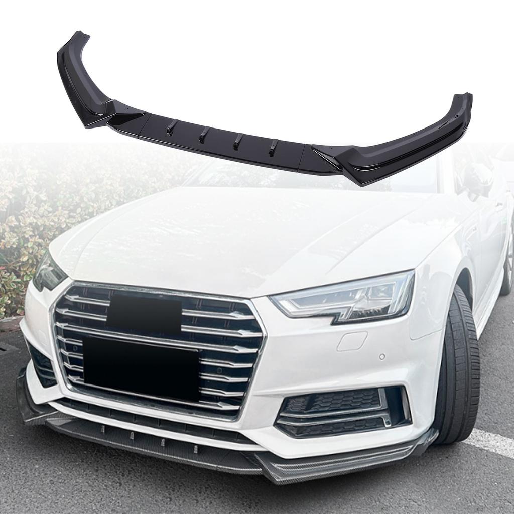 3 Pcs Front Bumper Lip Body Kit Sporty Appearance Bumper Lower Lip Splitter Replacement for S4 B9   2017 To 2019