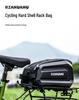 RZAHU Waterproof Bike Top Tube Bag with Dual Pouches and Phone Holder