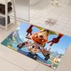 Cartoon Animal City Quick-Dry Non-Slip Bathroom Mat - Stain-Resistant & Water-Absorbent.