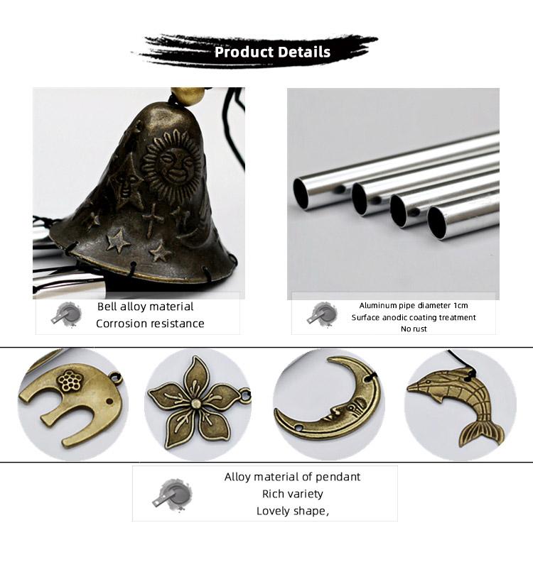 Metallrohr Musik Windspiele Personalisierte Haustürdekoration für Wohnzimmer Schlafzimmer