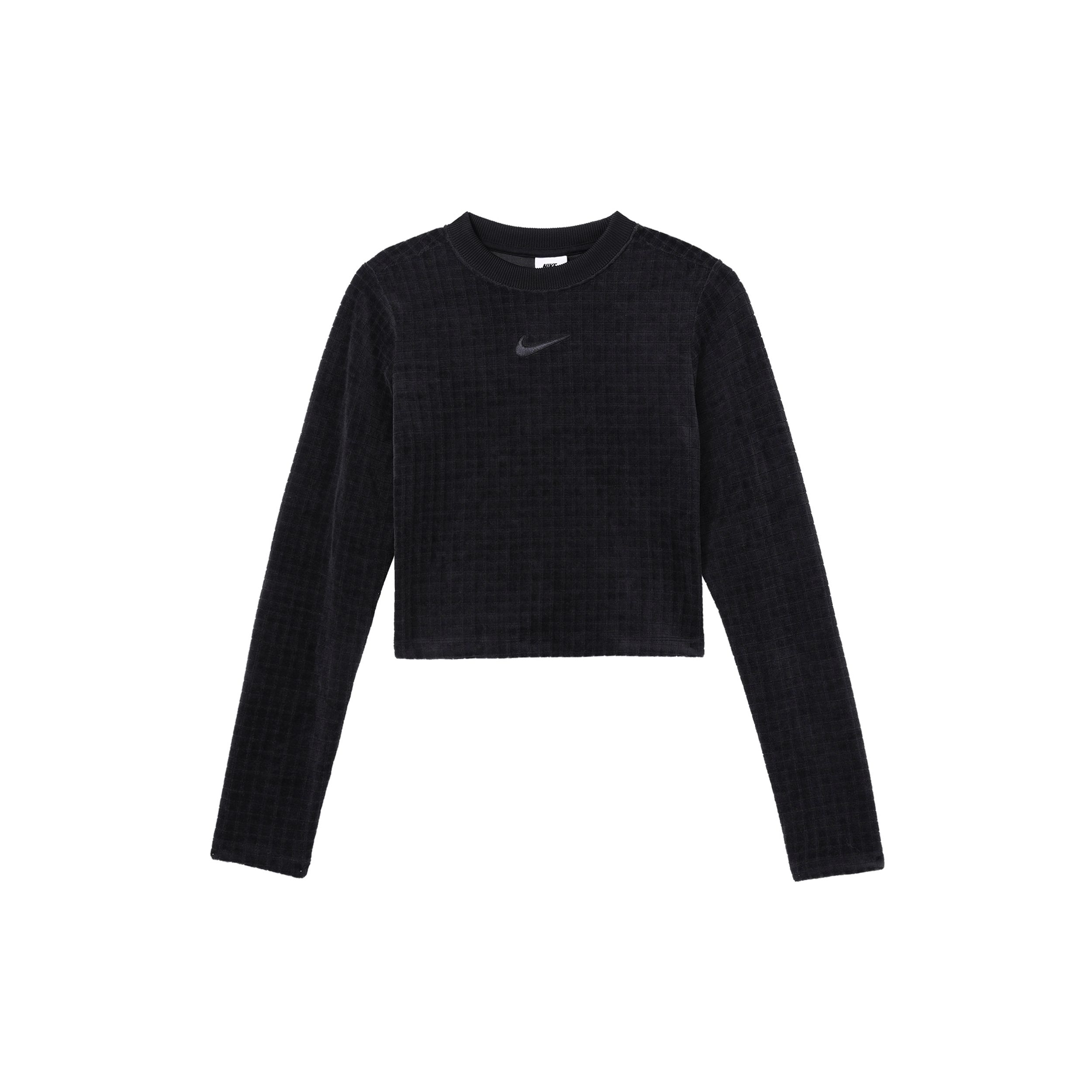 

Женская пуловерная футболка с длинным рукавом с логотипом Nike, черные топы DV7819-010 XS