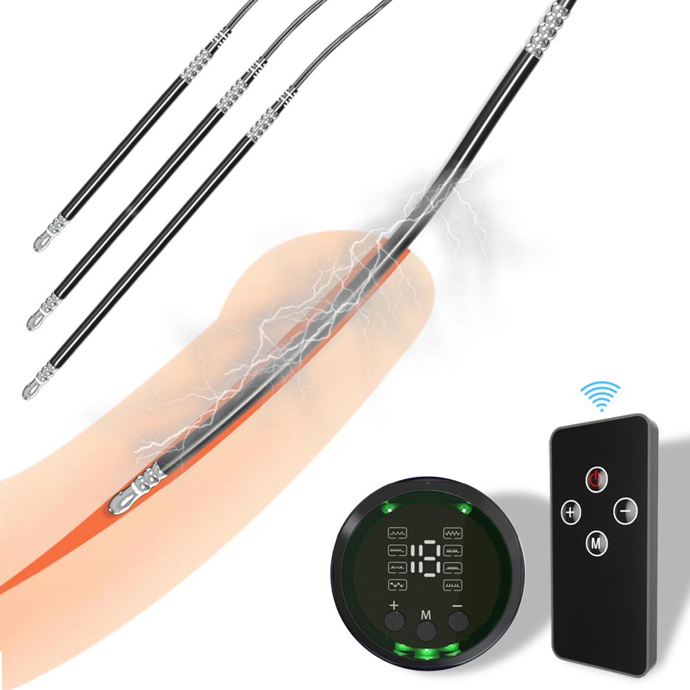 Electric Man Shock Catheter Urethral Vibrator Penis Plug Short Horse Eye Stick Sounding Urethral Rod Sexy Toy Medical Dick Adult